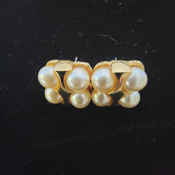 Vintage Napier Gold-Toned Faux Pearl Double Strand Necklace Bracelet Earring Set - Picture 8 of 16